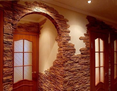 Декоративный камень в интерьере квартиры