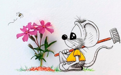 Очаровательный мышонок от художника-иллюстратора Apredart