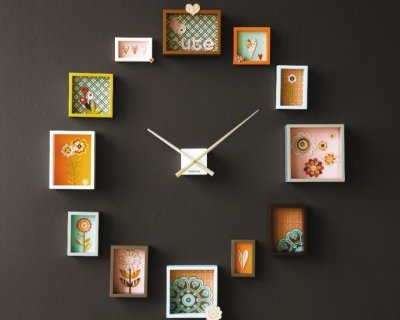 Необычные настенные часы, стильная деталь интерьера